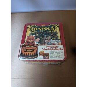 New in Package 1992 Crayola Collectible Holiday‎ Tin Christmas Tree 64 Crayons